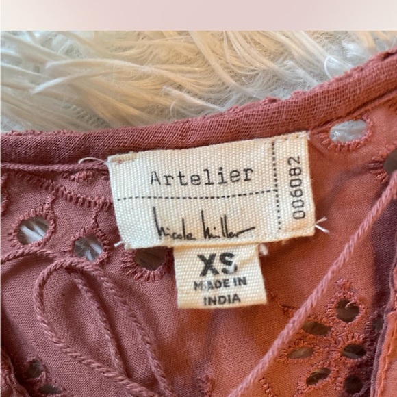 Nicole Miller Eyelet Blouse - Mauve - Picture 2 of 5